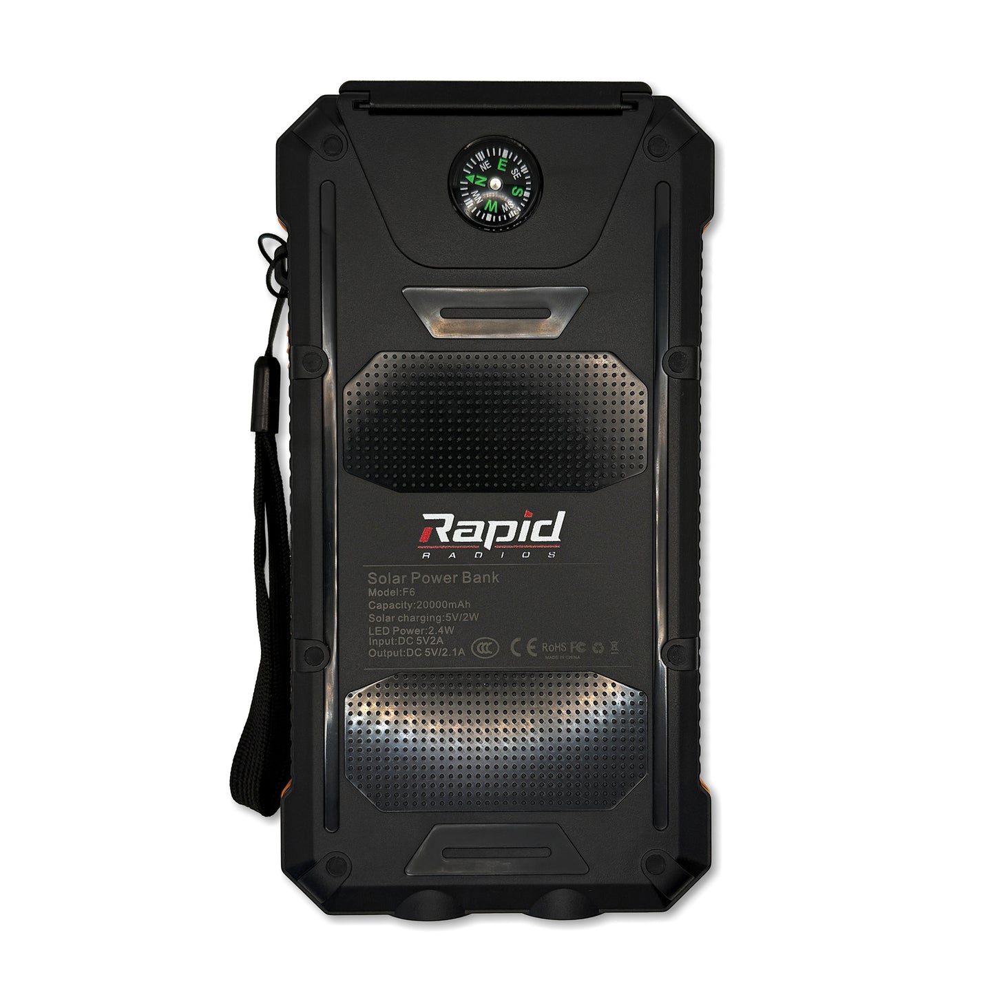 20000mAh Solar Power Bank – USB & USB-C Charging, 2W Solar Panel, Fast Output
