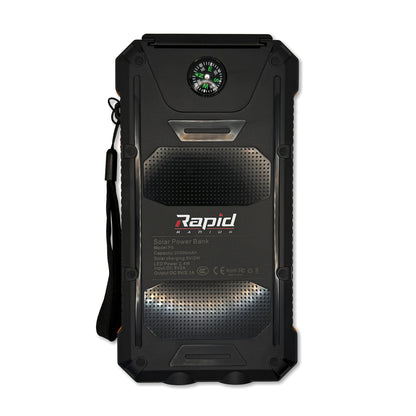 20000mAh Solar Power Bank – USB & USB-C Charging, 2W Solar Panel, Fast Output