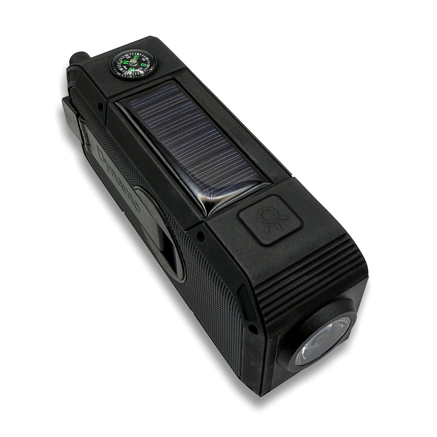 Emergency Dynamo Crank Radio – Solar + USB Power Bank, NOAA Weather, AM/FM, Bluetooth Speaker, Flashlight, SOS & Belt Clip